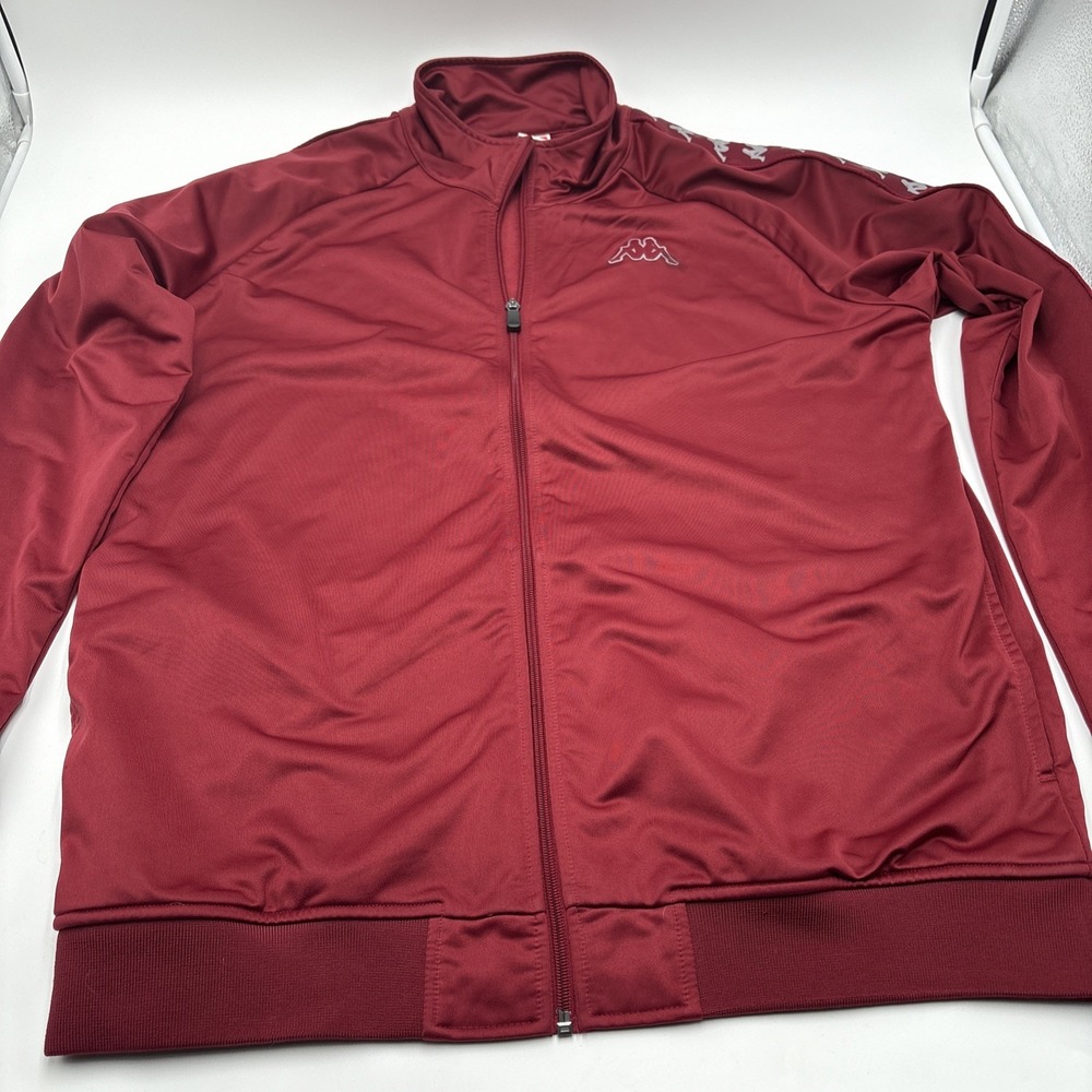 Kappa Authentic Sportswear Warm Up‎ Jacket Mens Size XXL Red Burgundy